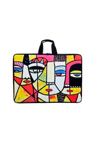 Askılı, Fermuarlı 35x50 Resim Çantası Su Geçirmez Ketenli Kumaş 35x50 Proje Çantası Picasso