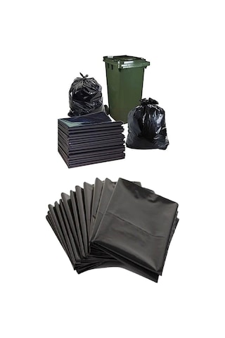 5 Kg 120x150 Kalın Ağır Hizmet Yırtılmaz Dökme Çöp Torbası Kalın Çöp Poşeti Hantal Boy Siyah