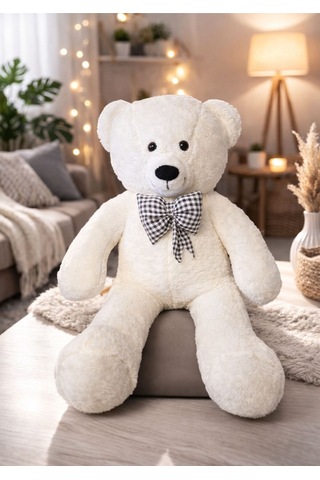 100 Cm Peluş Ayıcık Peluş Ayı Hediyelik Peluş Oyuncak Sevgiliye Ekru