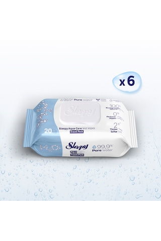 Sleepy Aquacare H2o Yenidoğan Islak Bebek Havlusu Seyahat Boy 6x20 120 Yaprak Tekli