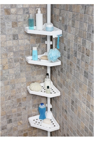Primanova Yaylı Banyo Köşe Rafı Köşelik (512543040) Beyaz