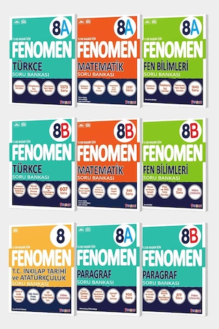 2025 Fenomen 8. Sınıf 9'lu A-b Tüm Dersler Set 2025 Fenomen 8. Sınıf 9'lu A-b Tüm Dersler Set