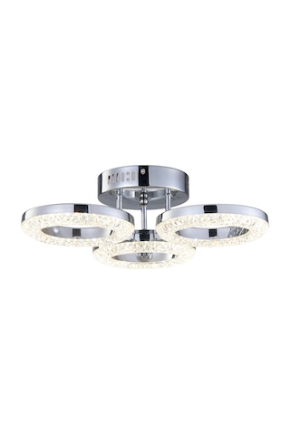 Oylum 3'lü Krom 24 Watt Kristalli Koridor Salon Led Plafonyer Avize Krom