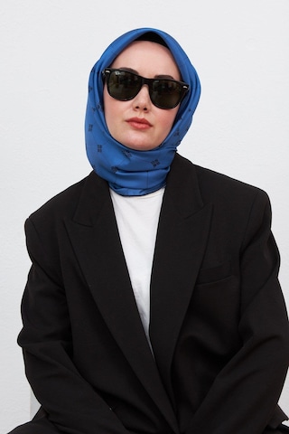 Silk Home Twill İpek Eşarp - 11392-33 Mavi Siyah Mavi Siyah