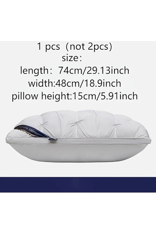 Trendooze Yumuşak Kaliteli Gri Yastık 48x74cm 900g Beyaz, 5 Yıldızlı Otel Sunumuşu Beyaz