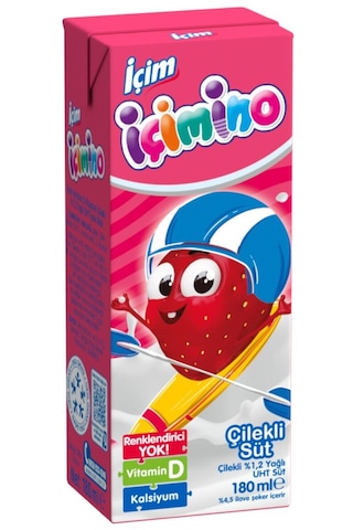 İçim İçimino Çilekli Süt 180 Ml X 24 Adet