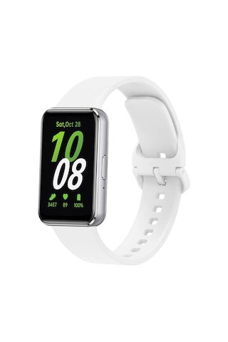 Samsung Galaxy Uyumlu Fit 3 Silikon Kordon Omsy Krd-110 Strap Kayış-beyaz