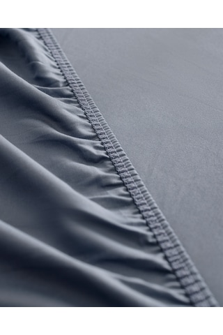 Ciel Tek Kişilik %100 Pamuk Lastikli Saten Çarşaf - Koyu Mavi 8684427179604 Mavi