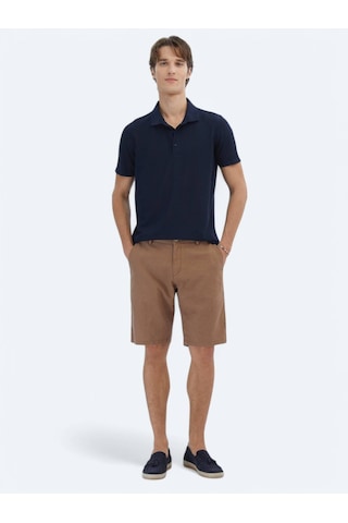 Lacivert Desenli Polo Yaka T-shirt Lacivert