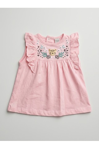 Nazar Baby Kız Bebek Baskılı Şortlu Takım Pembe