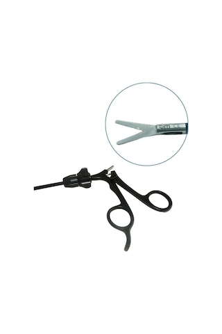 ﻿Barışhan Medikal Laparoskopik Reusable Düz Uç Makas 5 x 330 MM 20 MM Çene Siyah
