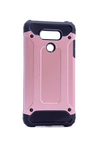 Noktaks - Lg G6 Uyumlu - Kılıf Çift Katman Koruyucu Crash Military Tank Kılıf - Rose Gold Rose Gold