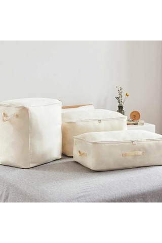 Dancemonkey Cbtx Moho&home Mdj-618012 Yorgan Battaniye Dolap Düzenleyici 600d Oxford Saklama Çantası - Bej Standart 140l