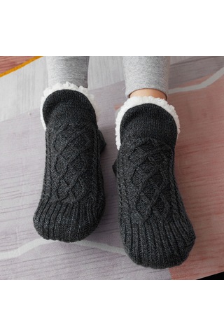 Jeehugo Siyah Ev İçi Anti Kayma Çoraplar - Kalın Yüngül Dış Pabuç İçin 40-42 Numara Erkek Kadın DiğER