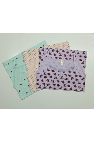 Ilke Kız Çocuk Likralı Empirme Dantelli Ip Askılı Atlet 313 - 6 A