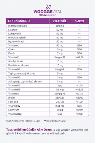 Beauty Kolajen, Keratin Ve Hyaluronik Asit İçeren Multivitamin Multimineral 120 Kapsül