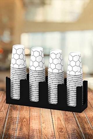14 Oz Kapasiteli 4 Bölmeli Metal Karton Bardaklık - Kahve Dükkanları Ve Horeca İçin Mükemmel Bardak Ünitesi Çok Renkli