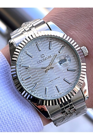 Coliseum Çelik Kordon Takvimli Kadran Kutulu Seri Erkek Kol Saati Ft.aas.ı003
