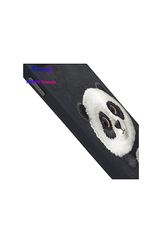 Samsung Uyumlu Galaxy S25 Ultra Magsafe 3d Gerçek Nakışlı Kabartma Detaylı Big Eyes Panda Kılıf Şeffaf