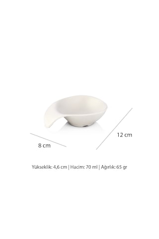 Alezy 661 Göreme Melamin Termostar Mat Kulplu Sosluk 12 Cm Beyaz