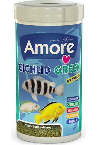 Cichlid Green Algae Granules 250ml Spirulina Bitkisel Balık Yemi