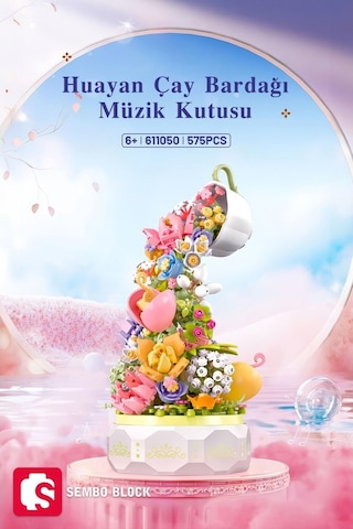 Sembo Block Huayan Cayı Muzikli Florist Seti 575 Parça Yapı Blokları
