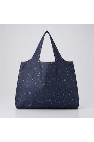 My Balli Store Büyük Boy Alışveriş Ve Pazar Çantası, Dayanıklı Polyester Omuz Tote Çanta Ay Desenli
