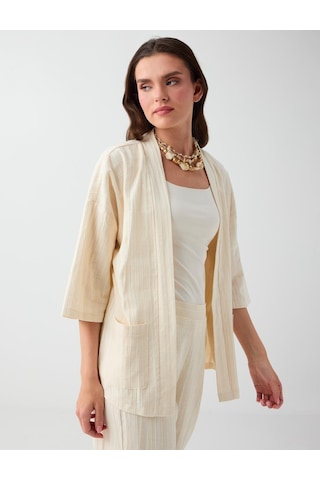 Jimmy Key Jimmy Key Kırık Beyaz Truvakar Kol Açık Yaka Pamuklu Kimono 6sw146751106