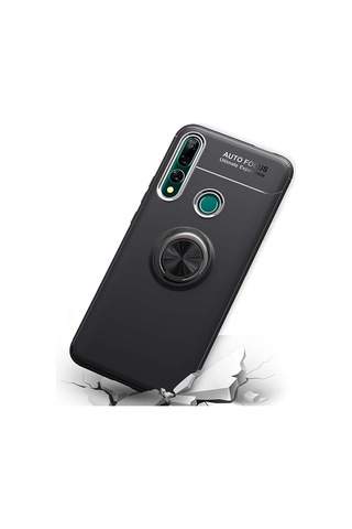 Huawei P30 Lite Kaliteli Yüzüklü Stant Kilif 319247499 - Renk / Siyah