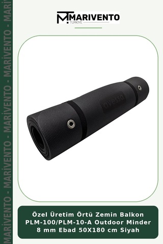Özel Üretim Örtü Zemin Balkon Plm-100/plm-10-a Outdoor Minder 8 Mm Ebad 50x180 Cm Siyah