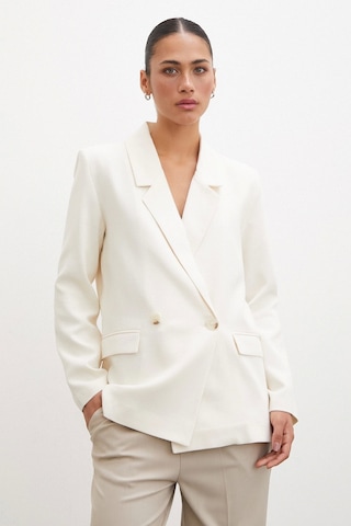 Never More Çift Düğmeli Blazer Ceket Ekru
