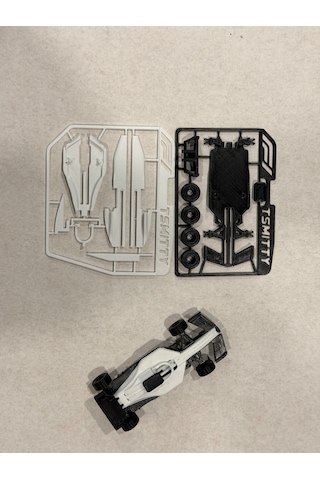 3d Baskı Formula 1 Kit Kart Kendin Yap Yarış Arabası Dekor Seti Koleksiyonluk Siyah Beyaz