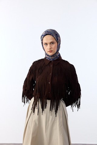 Mirsoy Scarf Zümra Desen Eşarp Lacivert