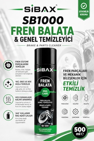 Sibax SB1000 Fren Balata ve Genel Temizleyici Sprey 500 ML