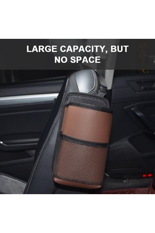 Seametal Araba Koltuğu Yan Saklama Çantası İç Oto Koltukları Yan Organizatör Su Bardağı Tutucu Aksesuarları Siyah