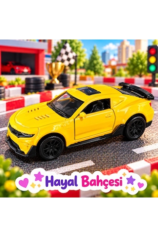 Metal Çek Bırak Araba Koleksiyonluk Sarı