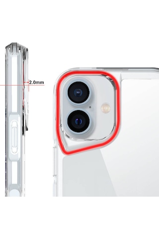 Apple Uyumlu iPhone 16 Kılıf Zore T-max Kapak Seffaf