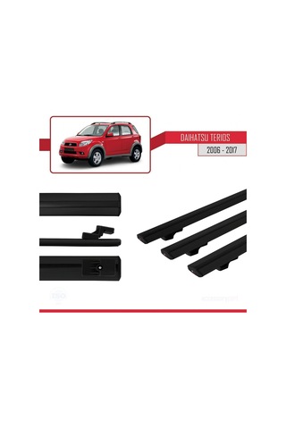 Daihatsu Terios 2006-2017 Arası İle Uyumlu Basic Model Ara Atkı Tavan Barı Siyah 3 Adet