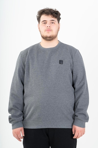 Maraton Sportswear Büyük Beden Erkek Bisiklet Yaka Takma Kol Basic Antramelanj Sweatshirt 22370-antramelanj