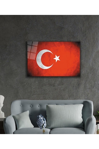 Türk Bayrağı Cam Tablo 4mm Dayanıklı Temperli Cam