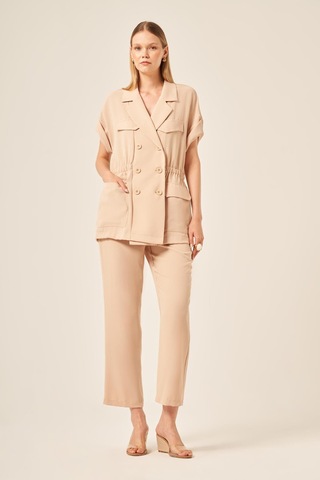 Ftz Women Kadın Crep Pantolonlu Takım Beige 31173 Beige