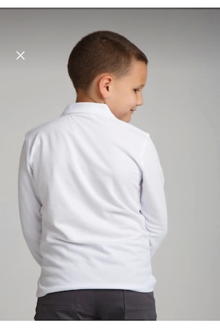Dıgıl Kids Çocuk Polo Yaka Okul Tişörtü Uzun Kol Beyaz