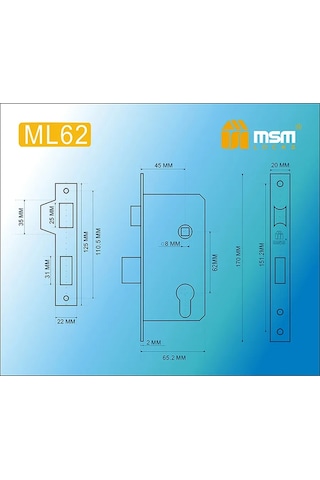 Msm Locks Yuvarlak Silindir İçin Gömme Kapı Kilidi 288815969 Zirveli