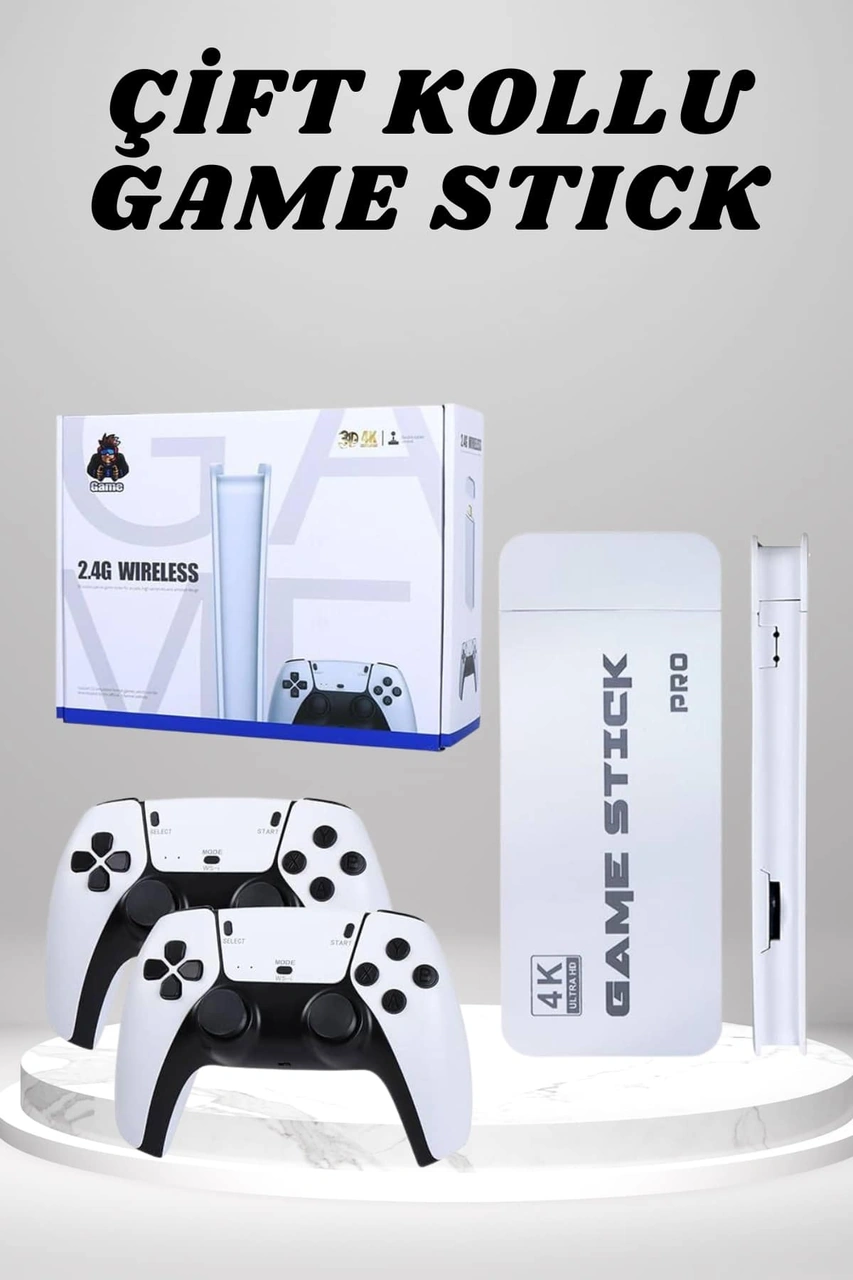 4k Hd Görüntü Kaliteli Retro Game Stick 20000 Oyunlu Çift Kollu Beyaz Game Stick Tkdytgss84s9tyhnooı