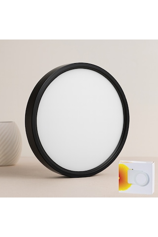 24w Led Slim Panel Yuvarlak Siyah Metal Kasa 6500k Sıva Üstü, 1680 Lm Diğer