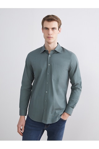 Lcwaıkıkı Classic Yeşil Regular Fit Uzun Kollu Oxford Erkek Gömlek