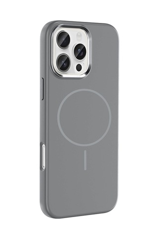 Apple Uyumlu iPhone 16 Pro Max Kılıf M-safe Şarj Özellikli Metal Kamera Çerçeveli Zore Edi Silikon Kapak Lila