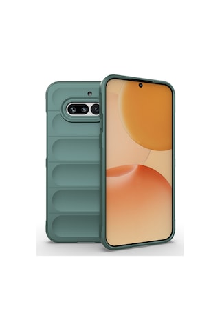 Nothing Phone 4a Kılıf Esnek Tpu Oyuklu Arka Yüzey Tasarımlı Etnik Silikon Kapak Koyu Yeşil