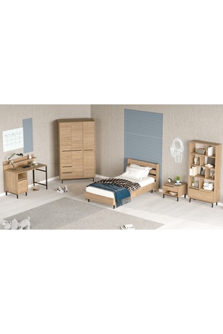 Robin Home Lidya Genç Odası Takımı 5'li Set Sepet Kahverengi