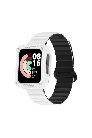 Xiaomi Redmi Watch 1 Silikon Kordon Zore Krd-105 Strap Kayış-beyaz-siyah